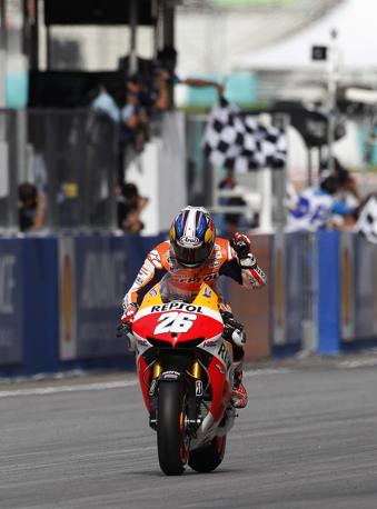 Dani Pedrosa vince a Sepang la sua terza gara stagionale. Ap